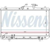 Radiador de agua Aletas refrigeración soldadas 67023 NISSENS para HYUNDAI
