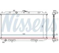 Radiador de agua Aletas refrigeración soldadas 67344A NISSENS para NISSAN
