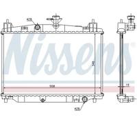 Radiador de agua Aletas refrigeración soldadas 68504 NISSENS para MAZDA 2