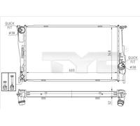 Radiador de agua Aletas refrigeración soldadas 703-0008 TYC para BMW