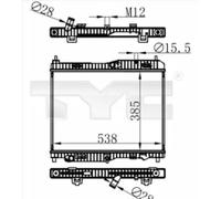 Radiador de agua Aletas refrigeración soldadas 710-0059 TYC para FORD ECOSPORT