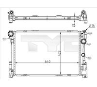Radiador de agua Aletas refrigeración soldadas 721-0015 TYC para MERCEDES-BENZ