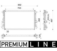 MAHLE Refrigerador de Motor Wasserkühle para Mercedes-Benz GLA A A-Klasse