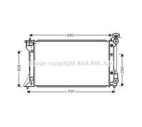 Radiador de agua Aletas refrigeración soldadas TO2293 AVA QUALITY COOLING