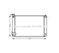 Radiador de agua Aletas refrigeración soldadas TO2462 AVA QUALITY COOLING