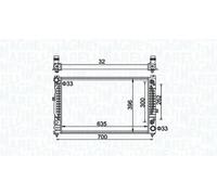 Radiador de agua Aletas refrigeración unidas mecánicamente 350213185500 para VW