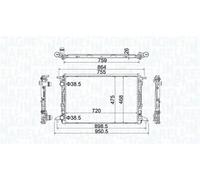 Radiador, refrigeración de motor MAGNETI MARELLI 350213208900