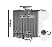 VAN WEZEL Radiador, refrigeraciÃ³n del motor para PEUGEOT: 206 (Ref: 40002188)