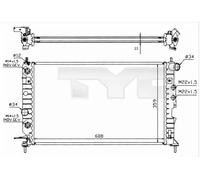 Radiador de agua Aletas refrigeración unidas mecánicamente 725-0004-R TYC