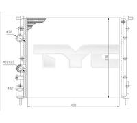 Radiador de agua Aletas refrigeración unidas mecánicamente 728-0026 TYC