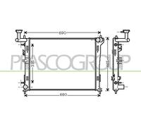 PRASCO Radiador Enfriador De Agua Para KIA Cee'D SW 1.6 CVVT 2.0