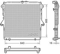 Radiador de agua DRM10118 DENSO para FORD RANGER
