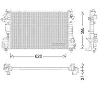 Radiador de agua DRM15009 DENSO para CHEVROLET AVEO Sedán AVEO Hatchback