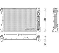 Radiador de agua DRM17048 DENSO para MERCEDES-BENZ CLS CLASE C CLASE C T-Model