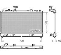Radiador de agua DRM44037 DENSO para MAZDA 6 Sedán 6 Station Wagon