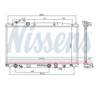 Radiador de agua Aletas refrigeración soldadas 681374 NISSENS para HONDA