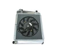 Radiador de aluminio + ventilador compatible con Austin Rover compatible con Mini Cooper S 850 1000 1275 GT 1959-1997 MT 1960 1970 1990 95 96 97(Radiator And Fan)
