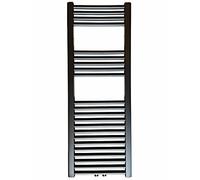 Radiador de baño SMYRNA negro mate 450 x 900 mm. Recto con conexión central, calentador de toallas