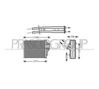 Radiador De Calefacción Prasco FT030H001 Aq para Fiat Ford