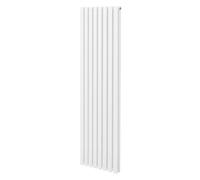 Radiador De Columna Ovalada 1800mm x 480mm Vertical | Blanco | Acero | Montado en pared | Kit de fijación y soportes + Cepillo de limpieza GRATIS | Calefacción estufa calefactor