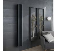 Radiador de Diseño Eléctrico de Aluminio Seco (sin Fluido Conductor) 1784mm x 236mm (Panel Doble) - Sin Termostato - Antracita - Revive Ardus