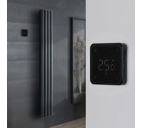 Radiador de Diseño Eléctrico de Aluminio Seco (sin Fluido Conductor) - 1784mm x 236mm (Panel Doble) - Termostato Wi-Fi Retroiluminado - Antracita