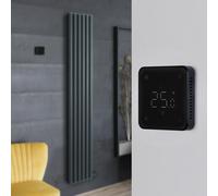 Radiador de Diseño Eléctrico de Aluminio Seco (sin Fluido Conductor) 1784mm x 354mm (Panel Doble) - Termostato Wi-Fi - Antracita - Revive Ardus