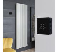 Radiador de Diseño Eléctrico de Aluminio Seco (sin Fluido Conductor) 1784mm x 590mm (Panel Doble) - Con Termostato Wi-Fi - Blanco - Revive Ardus