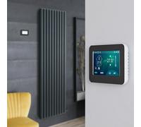 Radiador de Diseño Eléctrico de Aluminio Seco (sin Fluido Conductor) 1784mm x 590mm (Panel Doble) - Termostato Wi-Fi Pantalla Táctil - Antracita
