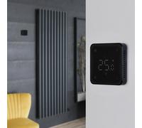 Radiador de Diseño Eléctrico de Aluminio Seco (sin Fluido Conductor) 1784mm x 590mm (Panel Único) - Con Termostato Wi-Fi - Antracita