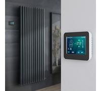 Radiador de Diseño Eléctrico de Aluminio Seco (sin Fluido Conductor) - 1784mm x 708mm (Panel Doble) - Termostato con Pantalla Táctil - Antracita