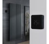 Radiador de Diseño Eléctrico de Aluminio Seco (sin Fluido Conductor) - 1784mm x 708mm (Panel Doble) - Termostato Wi-Fi Retroiluminado - Antracita
