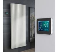 Radiador de Diseño Eléctrico de Aluminio Seco (sin Fluido Conductor) - 1784mm x 708mm (Panel Doble) - Termostato con Pantalla Táctil - Blanco