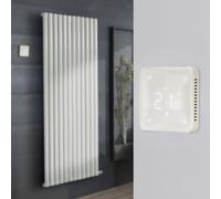 Radiador de Diseño Eléctrico de Aluminio Seco (sin Fluido Conductor) - 1784mm x 708mm (Panel Único) - Termostato Wi-Fi Retroiluminado - Blanco