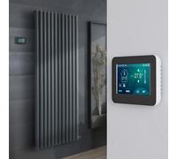 Radiador de Diseño Eléctrico de Aluminio Seco (sin Fluido Conductor) - 1784mm x 708mm (Panel Único) - Termostato con Pantalla Táctil - Antracita
