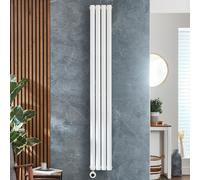 Radiador de Diseño Eléctrico Vertical Blanco - 1600mm x 236mm (Panel Único) - con Elemento Eléctrico Wi-Fi Termostático con Enchufe - Revive Slim