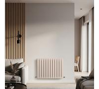 Radiador de Diseño Horizontal con Panel Plano - Panel Doble - 635mm x 840mm - Rosa (Rose Petal Pink) - Delta