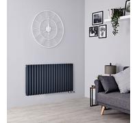 Radiador de Diseño Horizontal Doble Con Conexión Lateral - Antracita - 635mm x 413mm x 78mm - 729 Vatios - Revive Caldae