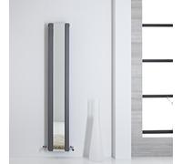 HudsonReed Radiador de Diseño - Vertical Con Espejo - Antracita - 1600mm x 265mm - 884 Vatios - Sloane