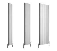 HudsonReed Radiador de Diseño Vertical Doble - Blanco - 1800mm x 230mm x 76mm - 1002 Vatios - Revive Air