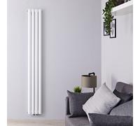 Radiador de Diseño Vertical Doble Con Conexión Central - Blanco - 1600mm x 236mm x 78mm - 610 Vatios - Revive Caldae