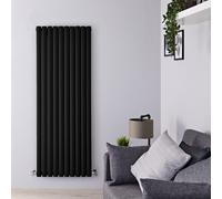 Radiador de Diseño Vertical Doble Negro 1613 Vatios Acero Radiador de Agua Calefaccion Central