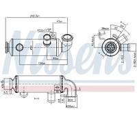 Radiador de gases de escape Acero 989276 NISSENS para FORD PEUGEOT CITROËN
