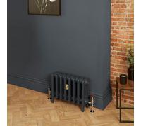 Radiador de Hierro Fundido - 4 Columnas - Acabado Gris Oscuro en Railings de Farrow & Ball - 360 x 263 x 140mm - Mercury