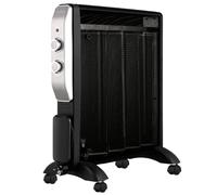 Radiador de mica 2000W | Estufa de mica negro y rojo | Radiador de mica bajo consumo | Silencioso calefactor de mica 4 ruedas