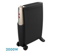 Radiador de mica imperial 2000w 2elem negro/oro 2potencias antivuelco,