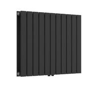 [neu.haus] Radiadores de Panel Doble Capa Radiador de Diseño Plano Calefactor de Baño Salón de Agua Caliente de Pared Conexión Inferior Central 1097W Acero 60 x 80 cm - Negro