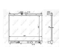 NRF Enfriador Refrigerador Ladeluft Kühler Motor Alu 591-450 mm