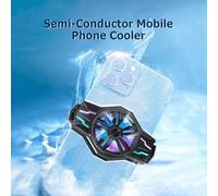 RADIADOR DE TELÉFONO MÓVIL RGB Enfriador SEMICONDUCTOR para Juegos, PELÍCULAS, TRANSMISIÓN EN Vivo, VLOG, Soporte para TELÉFONOS DE 68-93 MM DE Ancho (Negra)