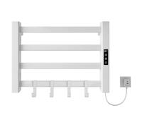 Radiador de Toallas 550x350mm Toallero Eléctrico Bajo Consumo Secador de Toallas Radiador Toallero eléctrico inteligente, IP24, Temperatura ajustable 30 ℃-70 ℃, 1-9 horas de tiempo-White Right
